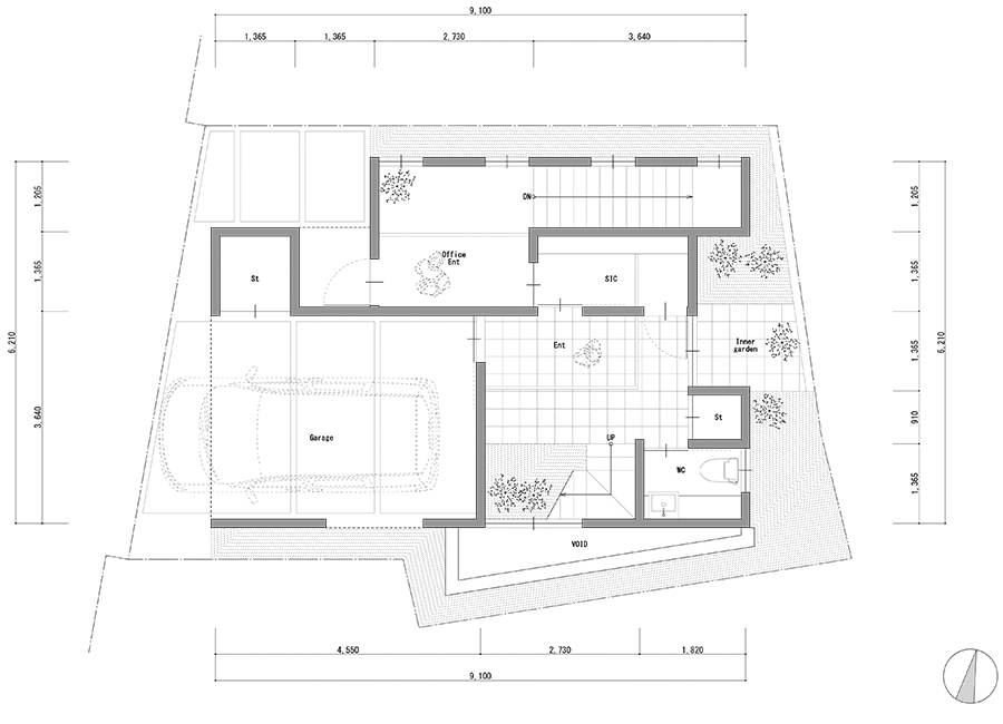玄関を共有する二世帯住宅